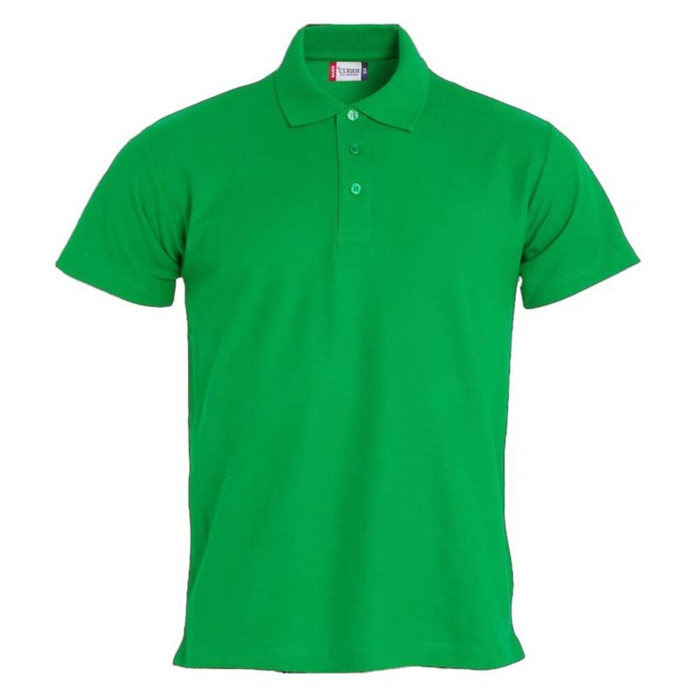 Clique Mens Basic Melange Polo Shirt / Apple Green
